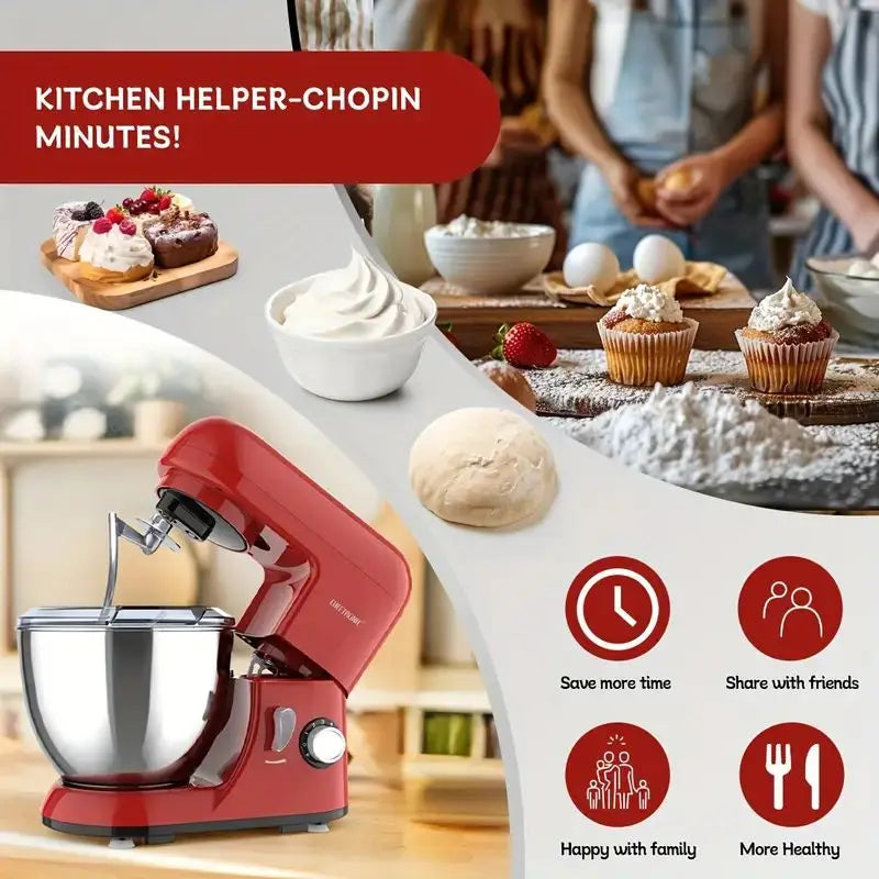 Cheftronic Tilt Head Electric Stand Mixer With Dough Hook And Beaters