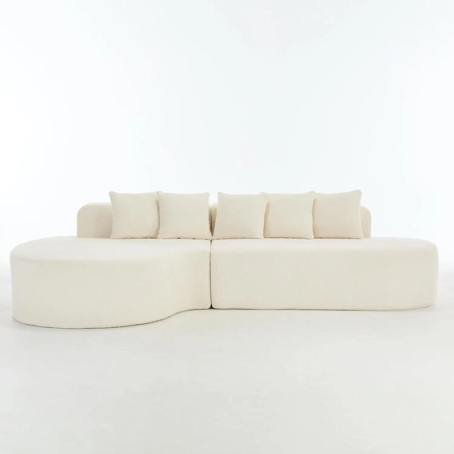 L Shaped Sectional Sofa Living Room Curved Modular Memory Foam 5 Pillows