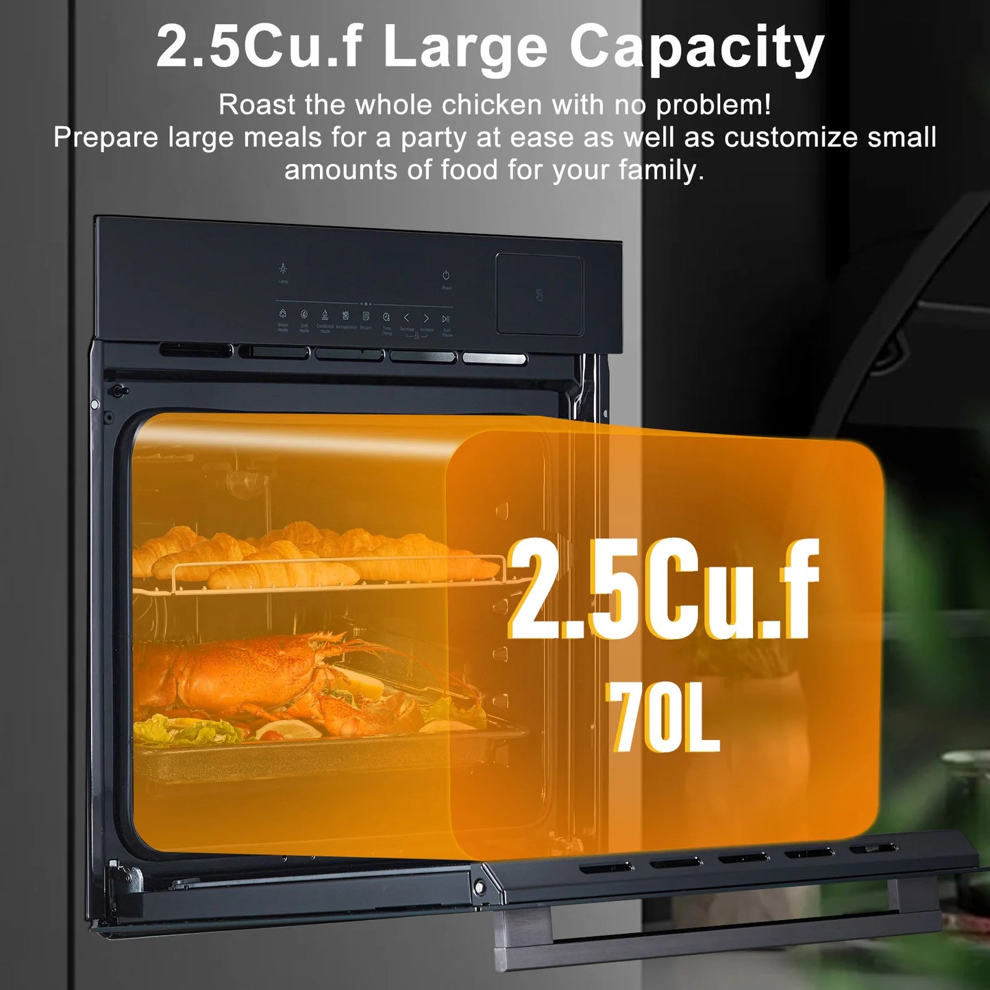 Adoolla Electric Wall Oven With Air Frying 8 Modes 3000W