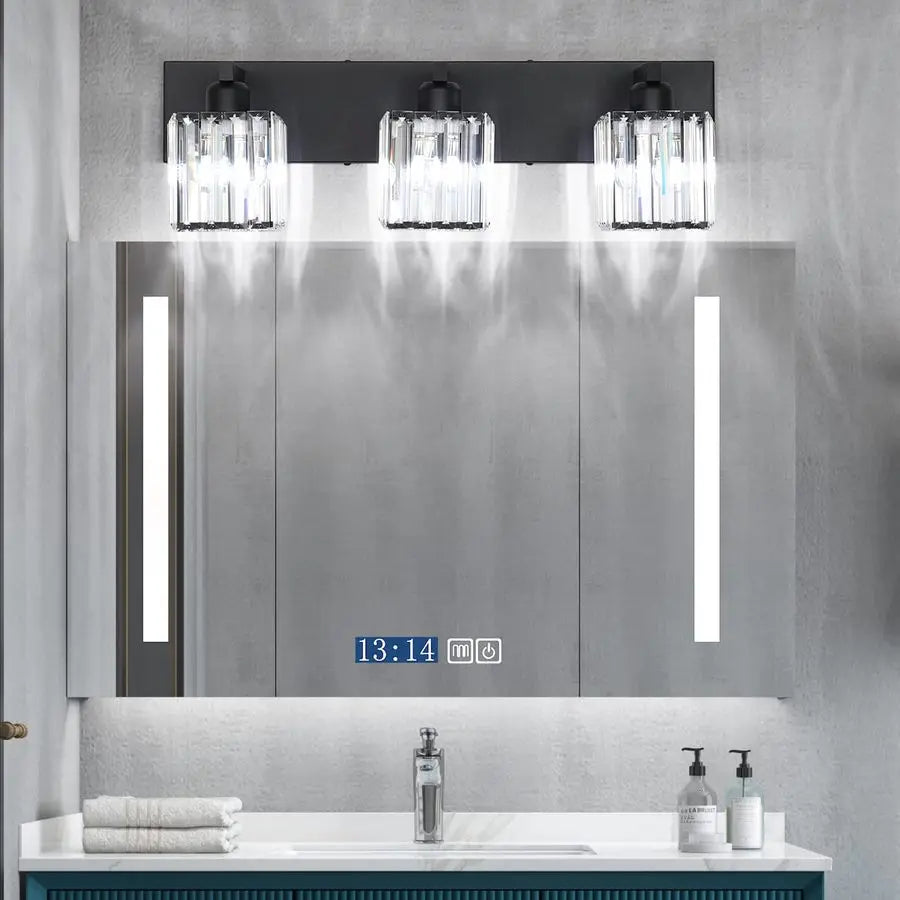 Vanity Light Fixture 3 Light Crystal Modern Bathroom Fixture