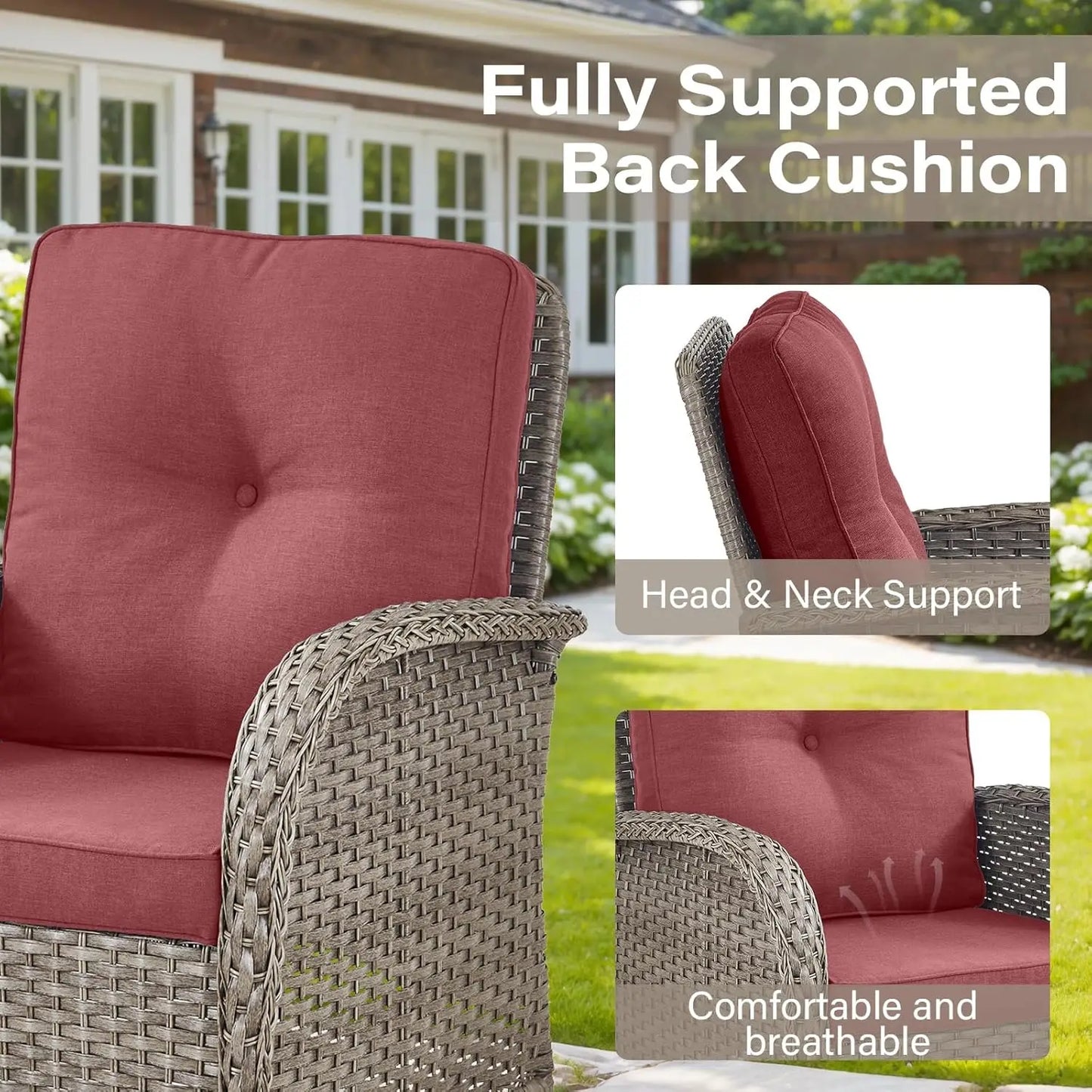 All Weather Outdoor 3 Seater Wicker Sofa Removable Cushions