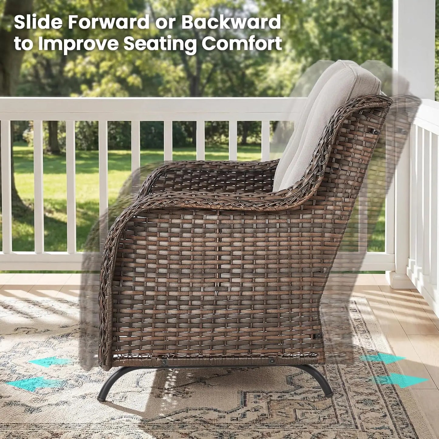 Patio Loveseat Sofa Outdoor Wicker With All Weather Cushions