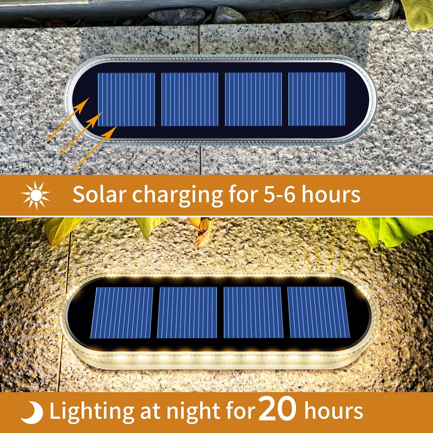 Solar Deck Lights IP68 Waterproof Auto On Off 4 Pack