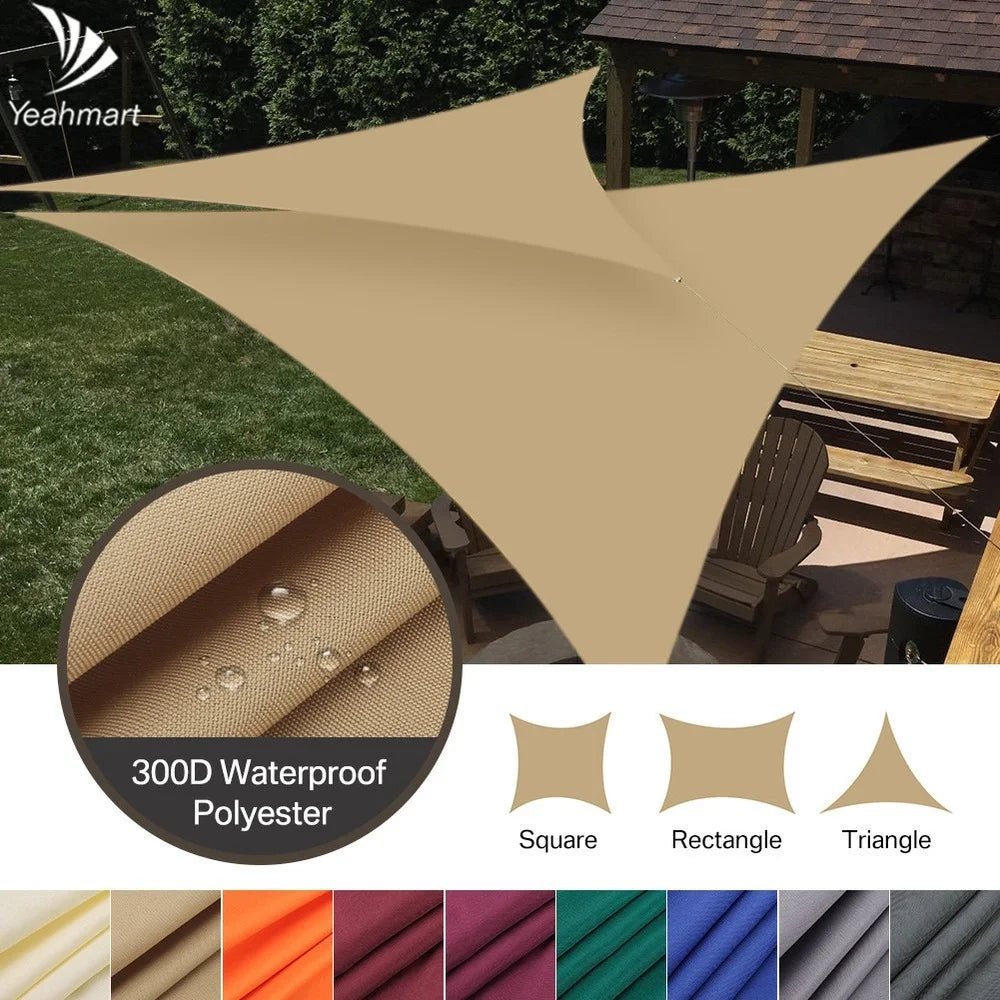 Waterproof Triangle Shade Sail Canopy for Outdoor Patio and Pool