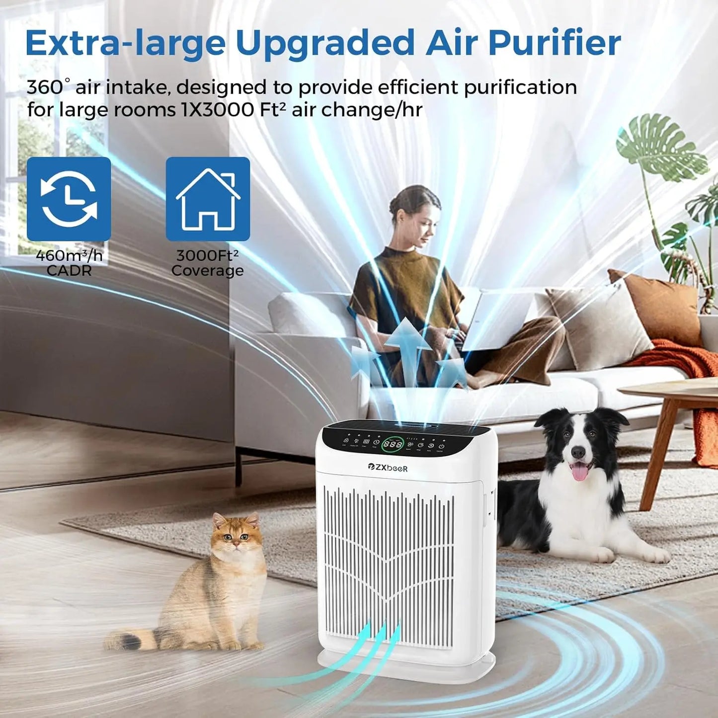 HEPA Air Purifier With Washable Filter PM25 Sensor Aroma Sleep Mode