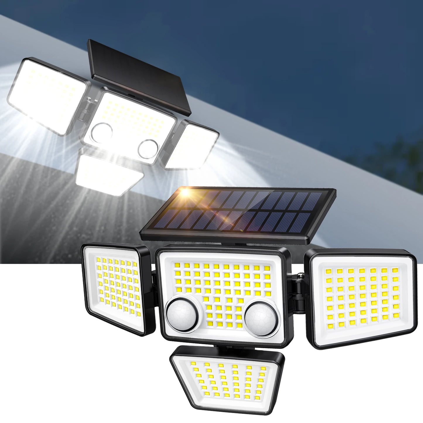 SZRSTH Solar Outdoor Lights 3000LM LED Motion Sensor Security Flood