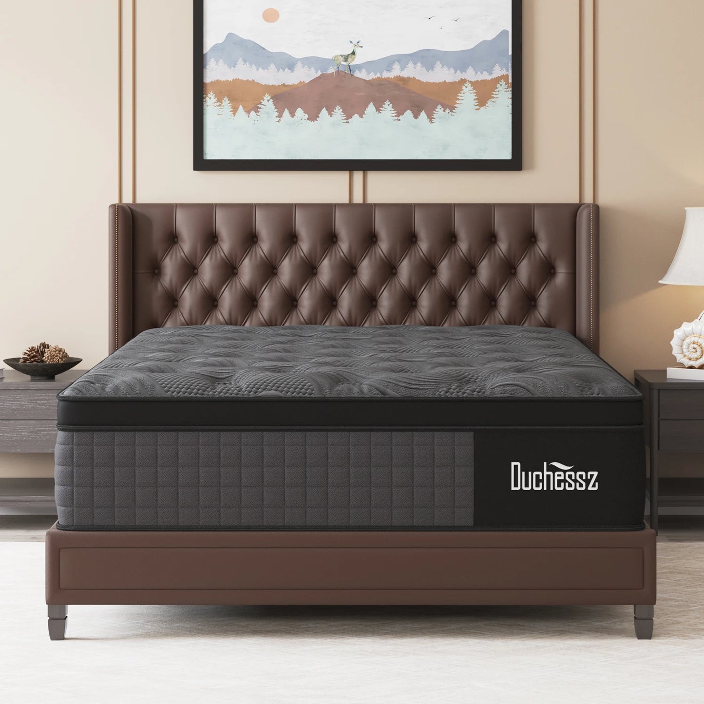 14" Twin Full King Queen Size Mattress in a Box Hybrid Spring Memory Foam,Euro Top Mattresses Medium Firm for Motion Isolat