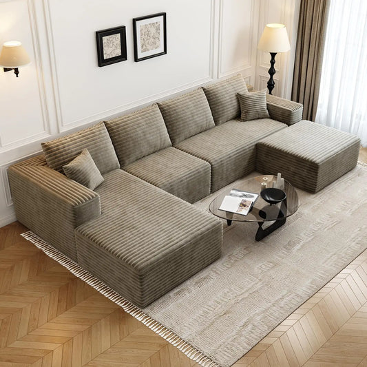 YQXHCN Cloud Modular Sectional Sofa With Ottoman Comfort U Shaped
