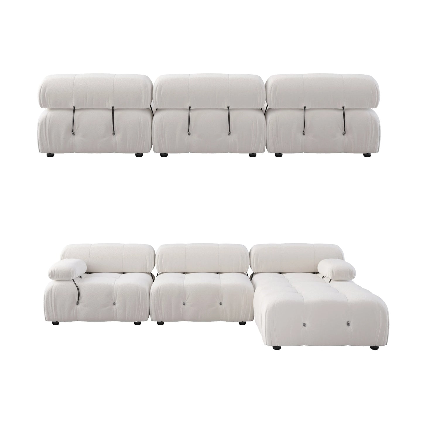 Sdorens Sectional Sofa L Shaped Velvet Couch With Ottoman