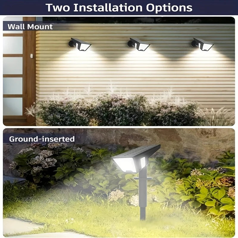 Solar Lights Outdoor - 4Pack 58LED Solar Spot Lights 4 Sided Lighting Wall Lights for Yard Porch Garden Decor Landscape Lighting