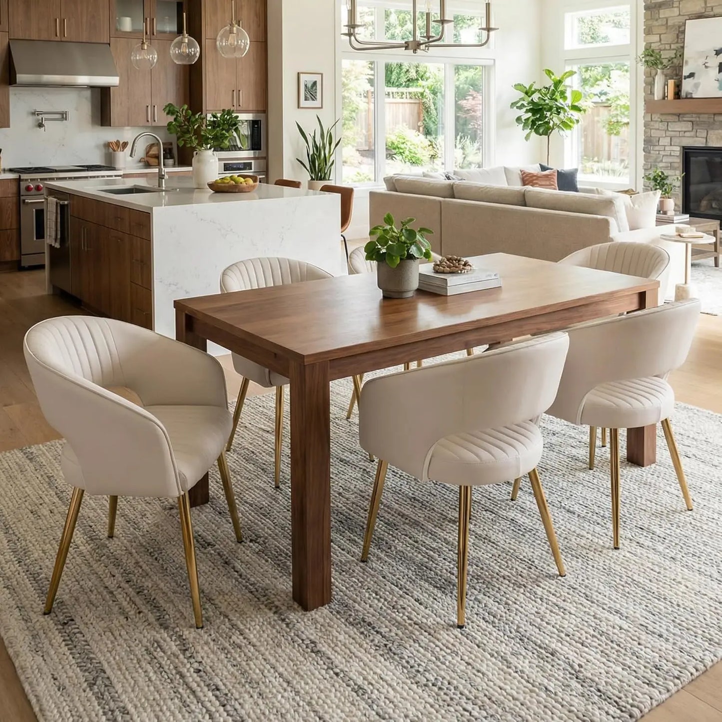 Frame Faux Leather Dining Chairs Set Of 4 With Arms