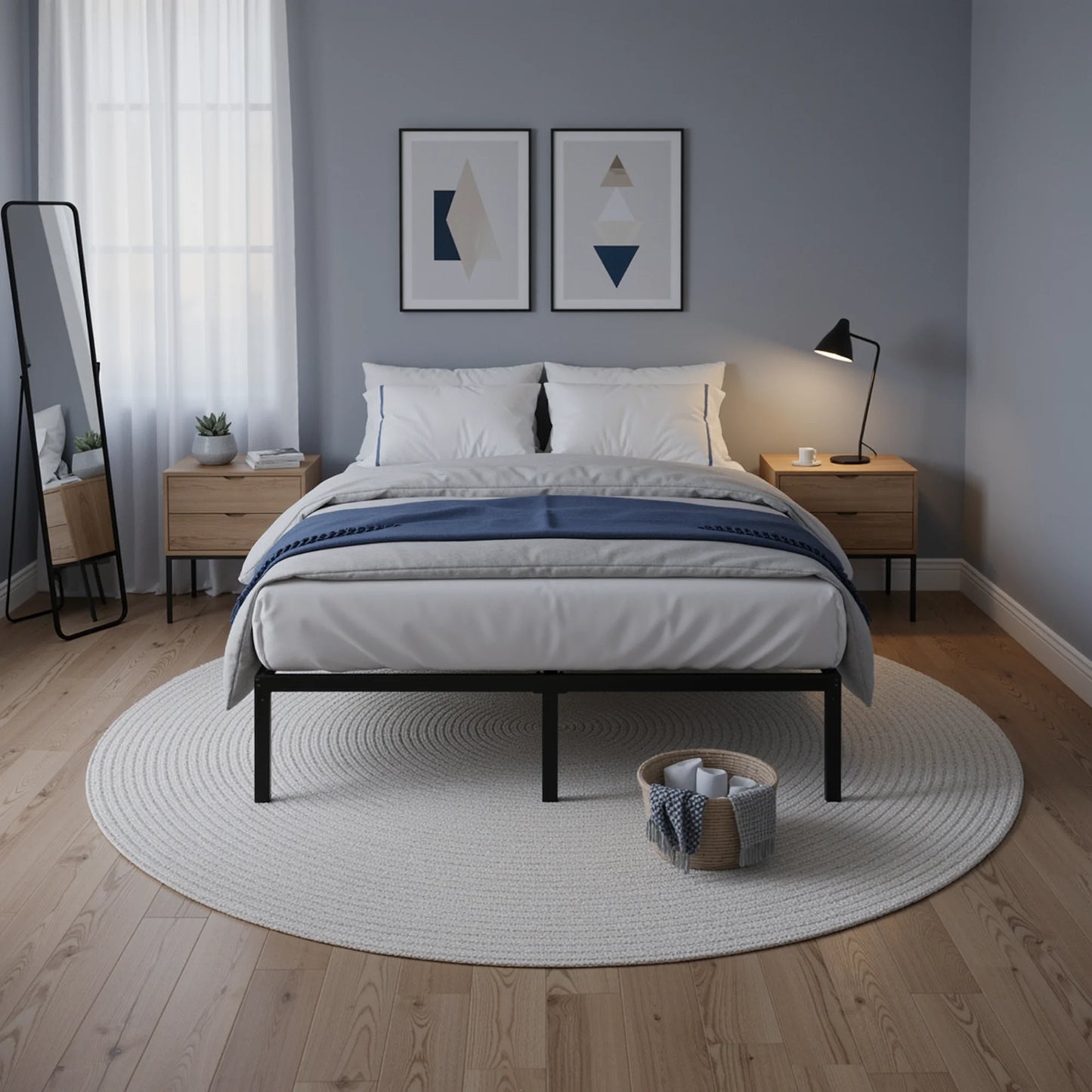 HOOMIC Heavy Duty Metal Bed Frame With Under Bed Storage Easy Assembly