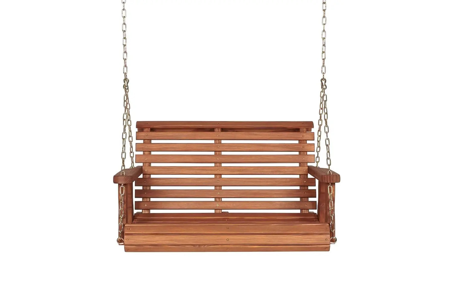 Heavy Duty Rollback Porch Swing Outdoor Wooden With Chains