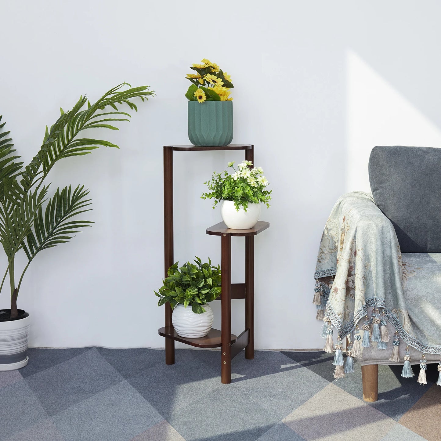 Wisfor 3-Tier Bamboo Plant Rack Corner Stand