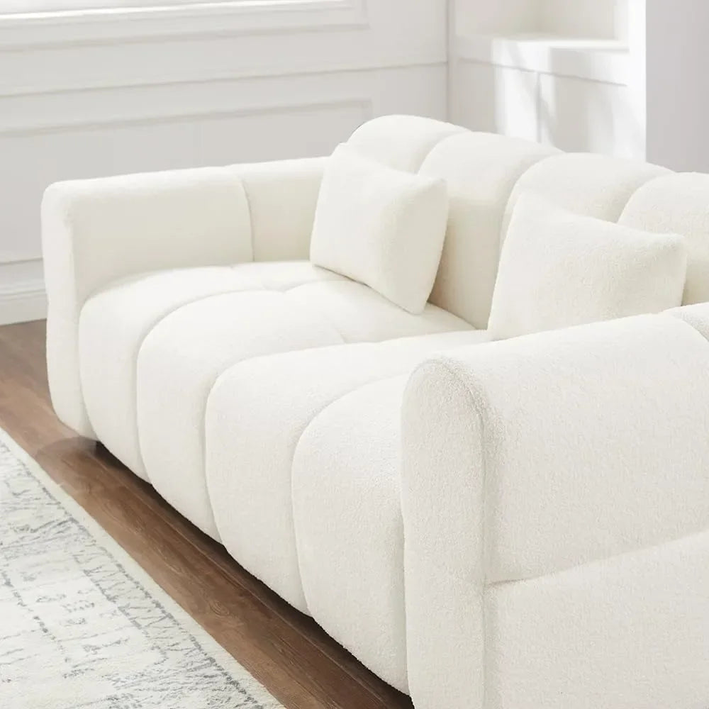 Guangbai Boucle Sofa Couch Modern Deep Seat for Living Room