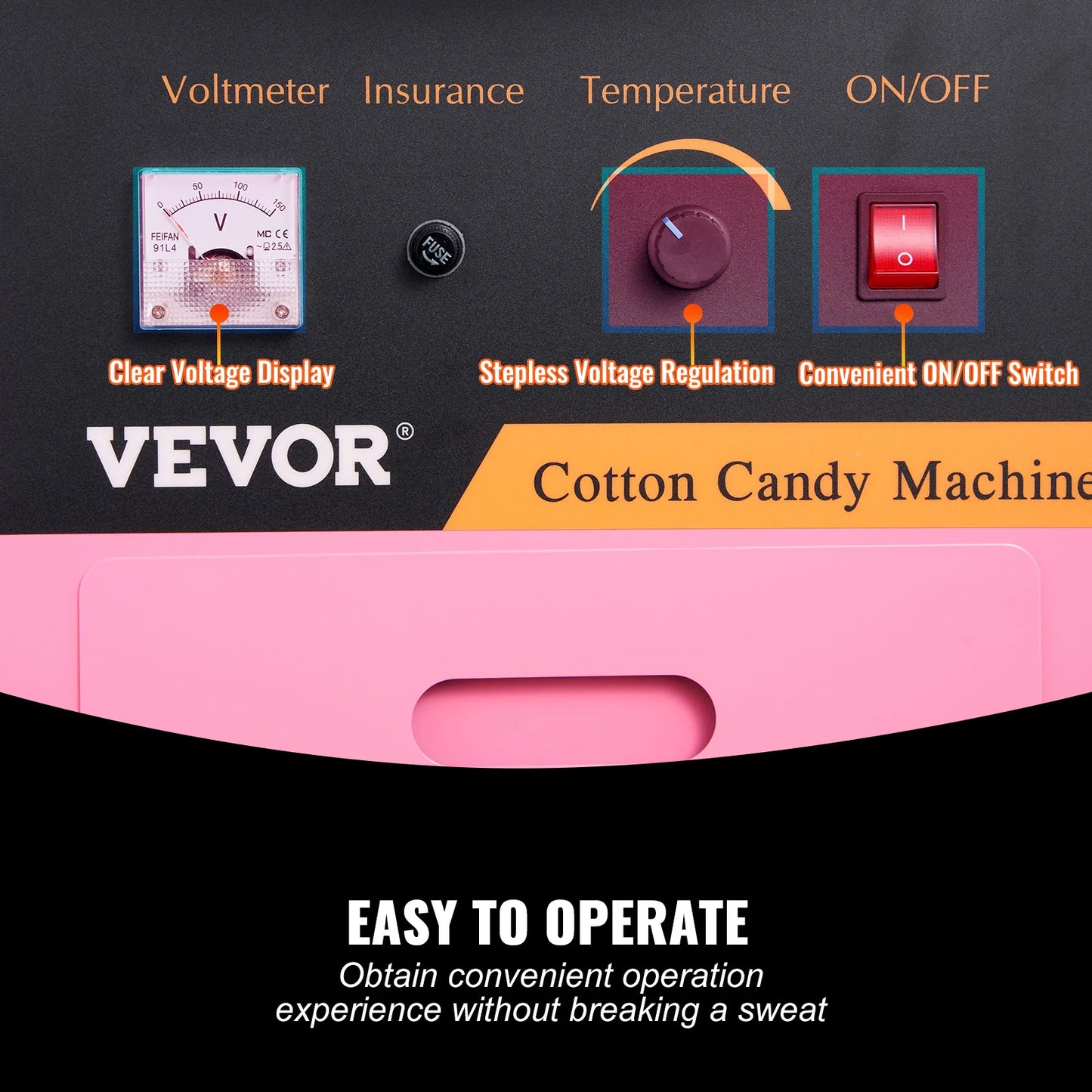 Succebuy Electric Cotton Candy Machine With Cart Stainless Steel Bowl