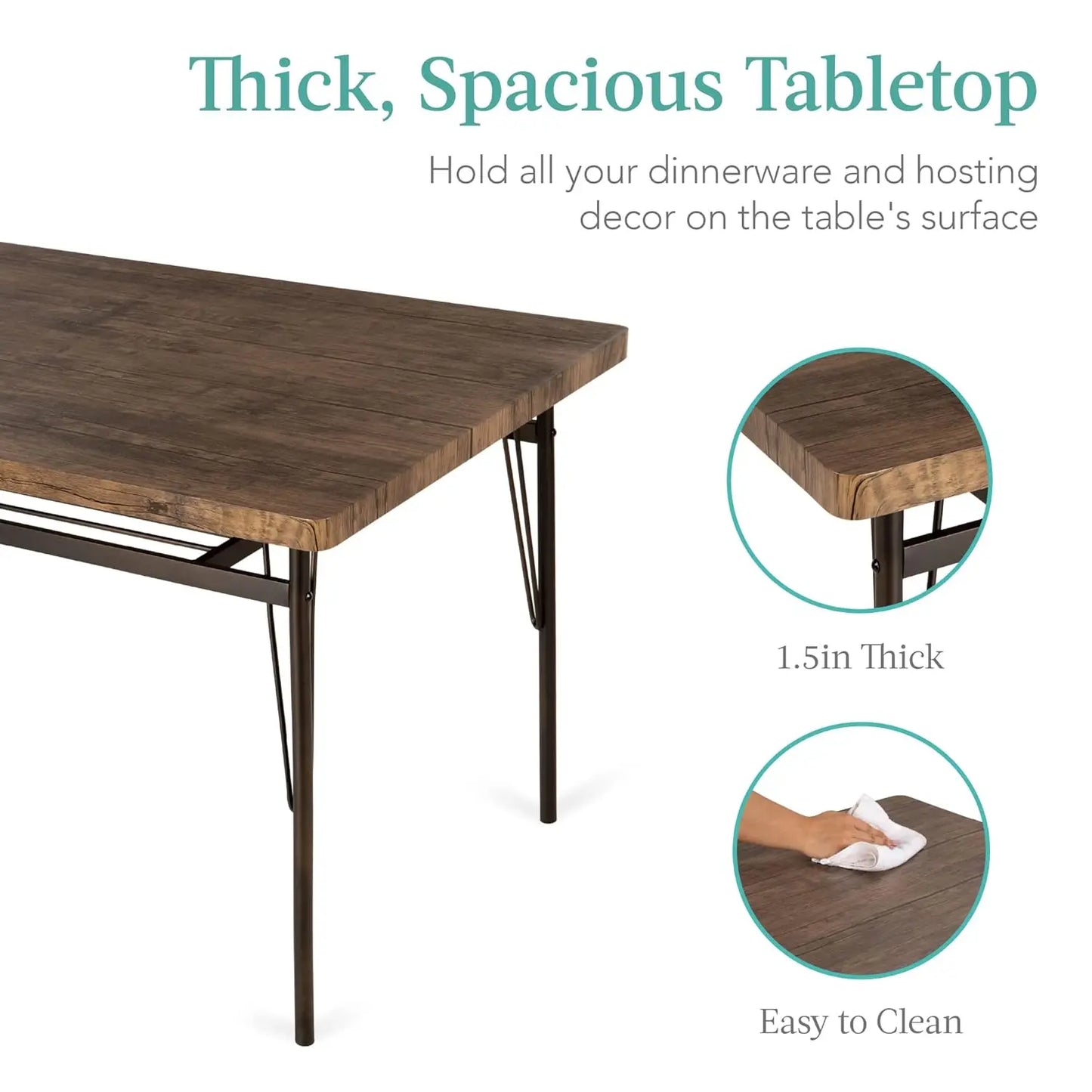 Modern Dining Set With Bench And Four Classic Chairs