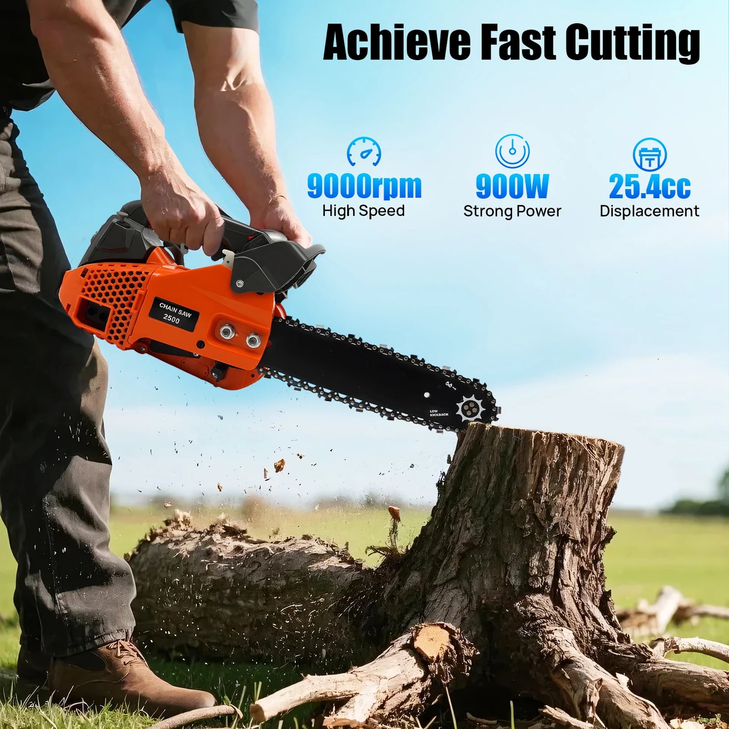 Top Handle Chainsaw Gasoline Two Stroke Engine For Wood Cutting