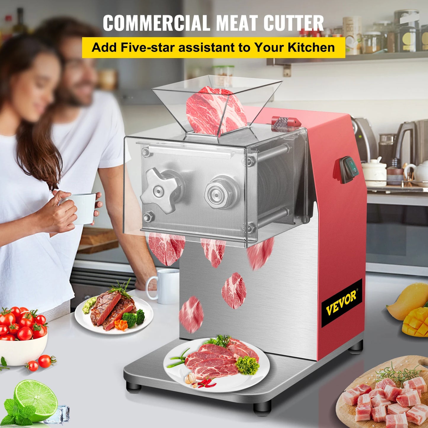 VEVOR Commercial Electric Meat Slicer Grinder Food Chopper