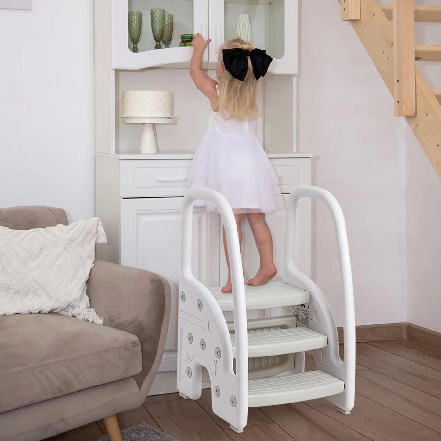 Toddler Step Stool With Handles 3 Step Plastic Bath Stool