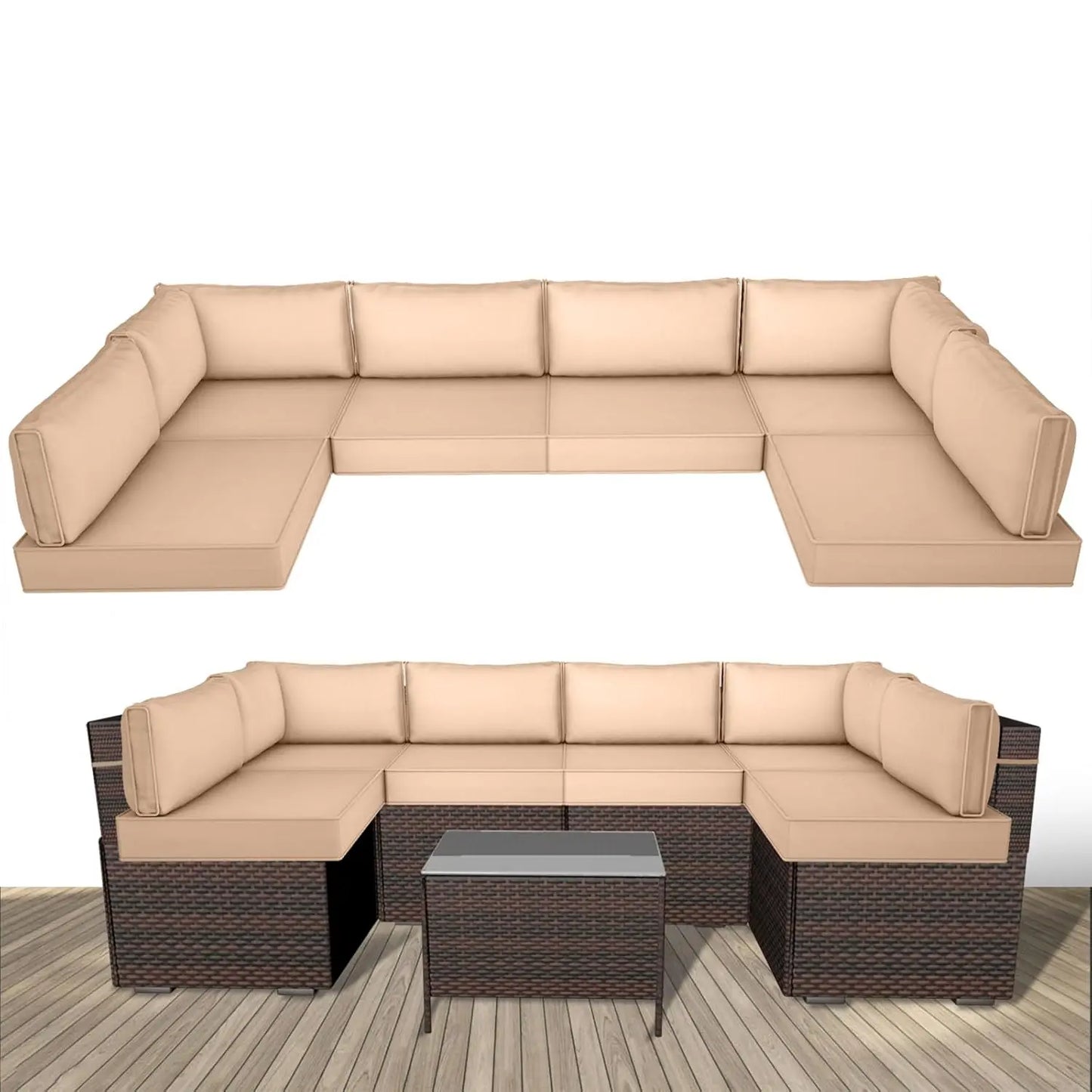 Outdoor Replacement Cushions Patio Furniture Water Resistant Sectional Cushions