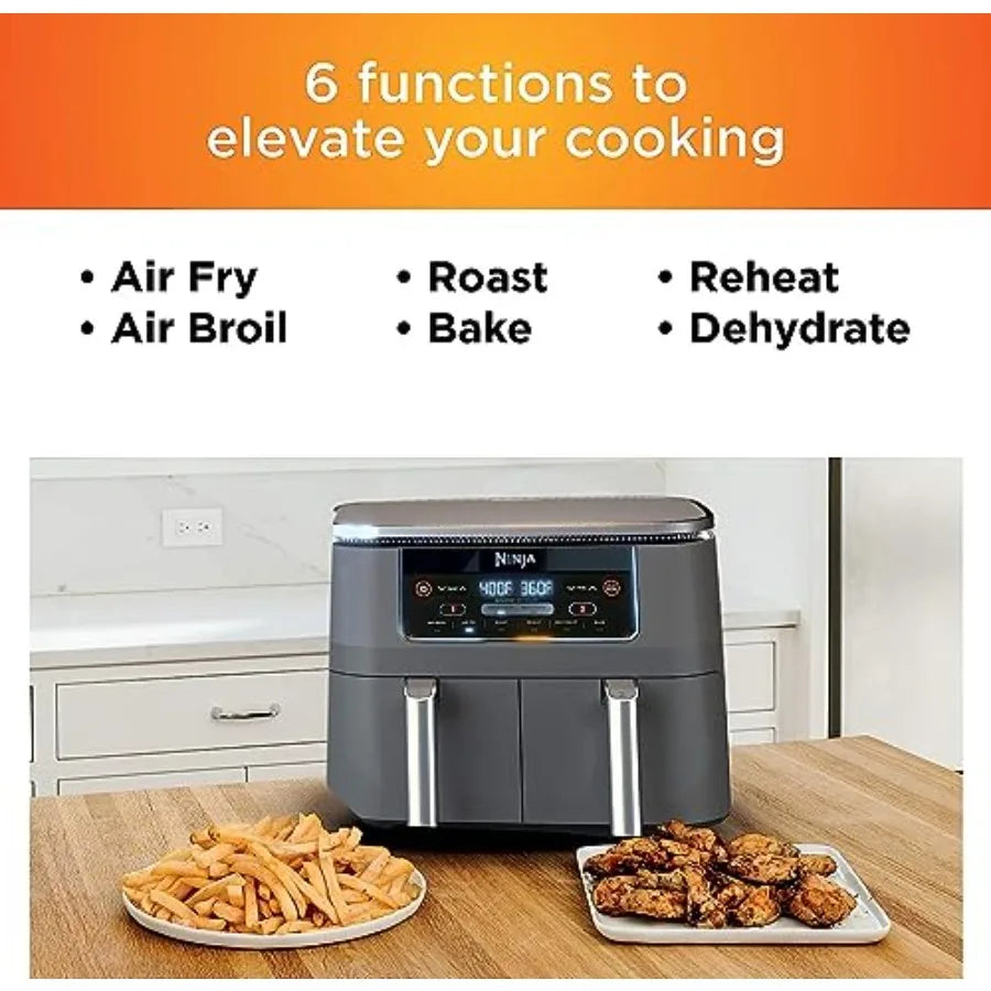 XMSJ 6-In-1 DualZone Air Fryer With Two Baskets For Dishes