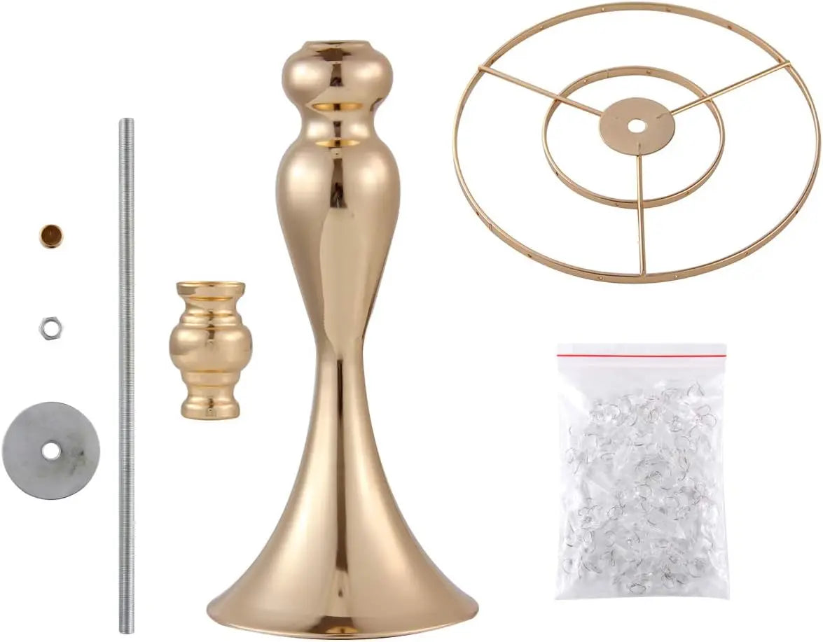 Gold Metal Vases Set 4 Pieces Trumpet Centerpieces For Wedding Decor