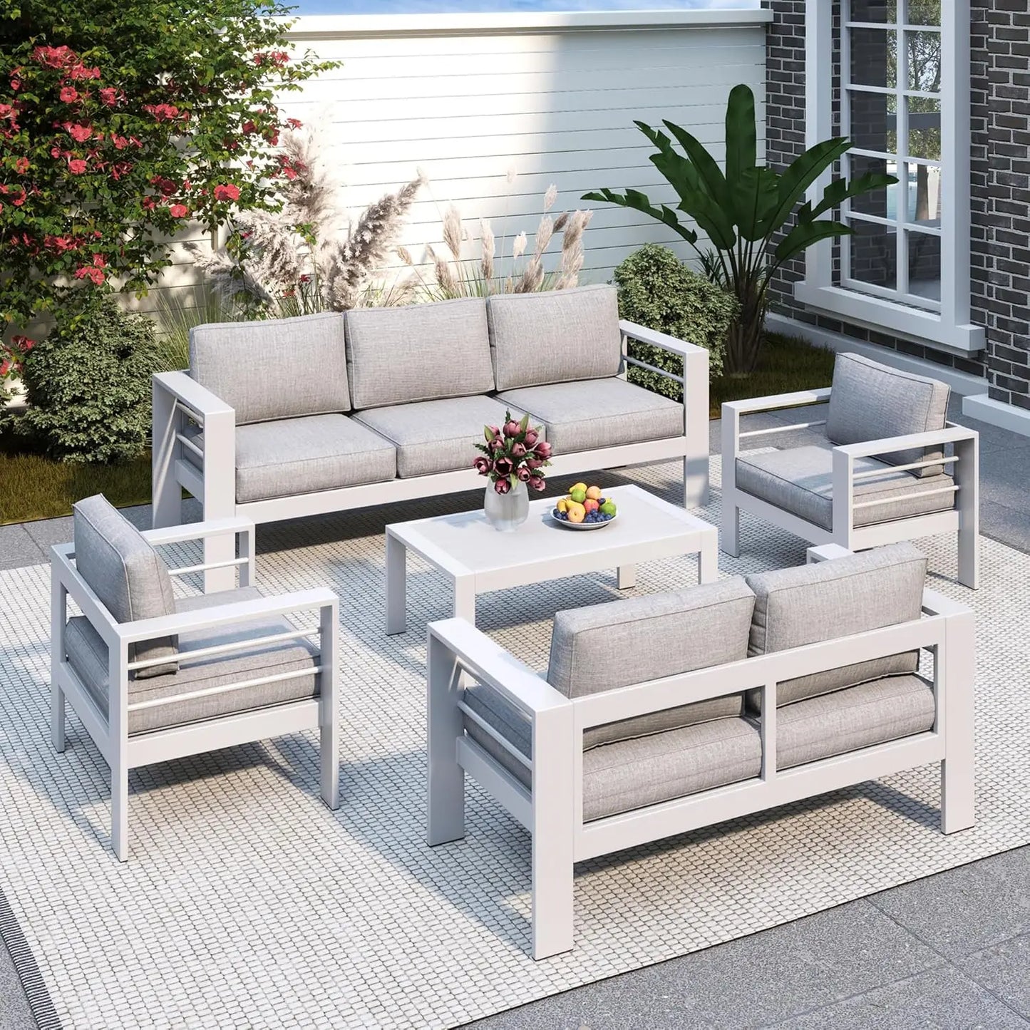 All Weather Aluminum Patio Furniture Set for Outdoor Use