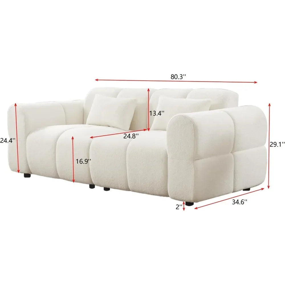 Guangbai Boucle Sofa Couch Modern Deep Seat for Living Room