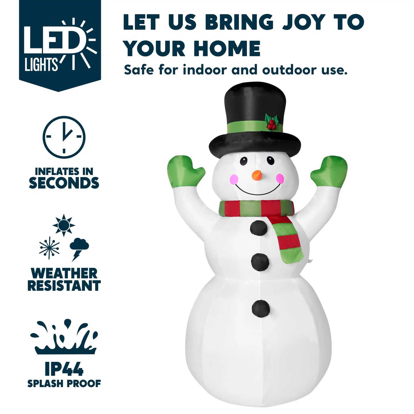 Syncfun 6 FT Christmas Inflatables Snowman Outdoor Decorations Christmas with Built-in LEDs for Holiday Party Garden Lawn Decor