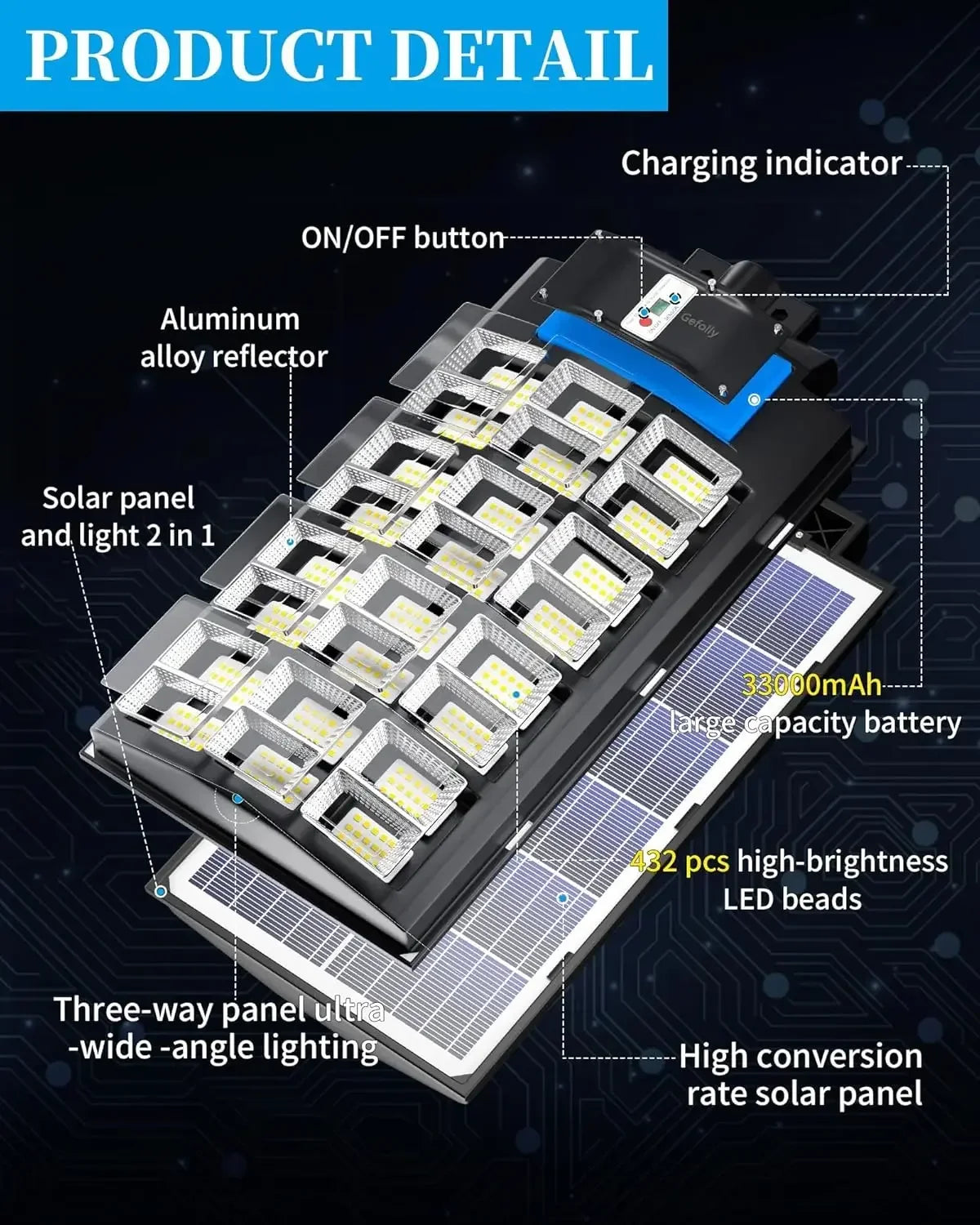 6000W Solar Street Light Outdoor IP67 Dusk to Dawn 600000LM