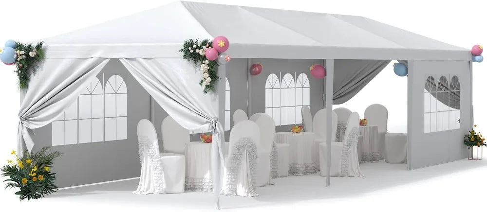 10x30 Outdoor Canopy Tent Patio Camping Heavy Duty Gazebo Shelter Party Wedding BBQ Events with Side Removable Walls