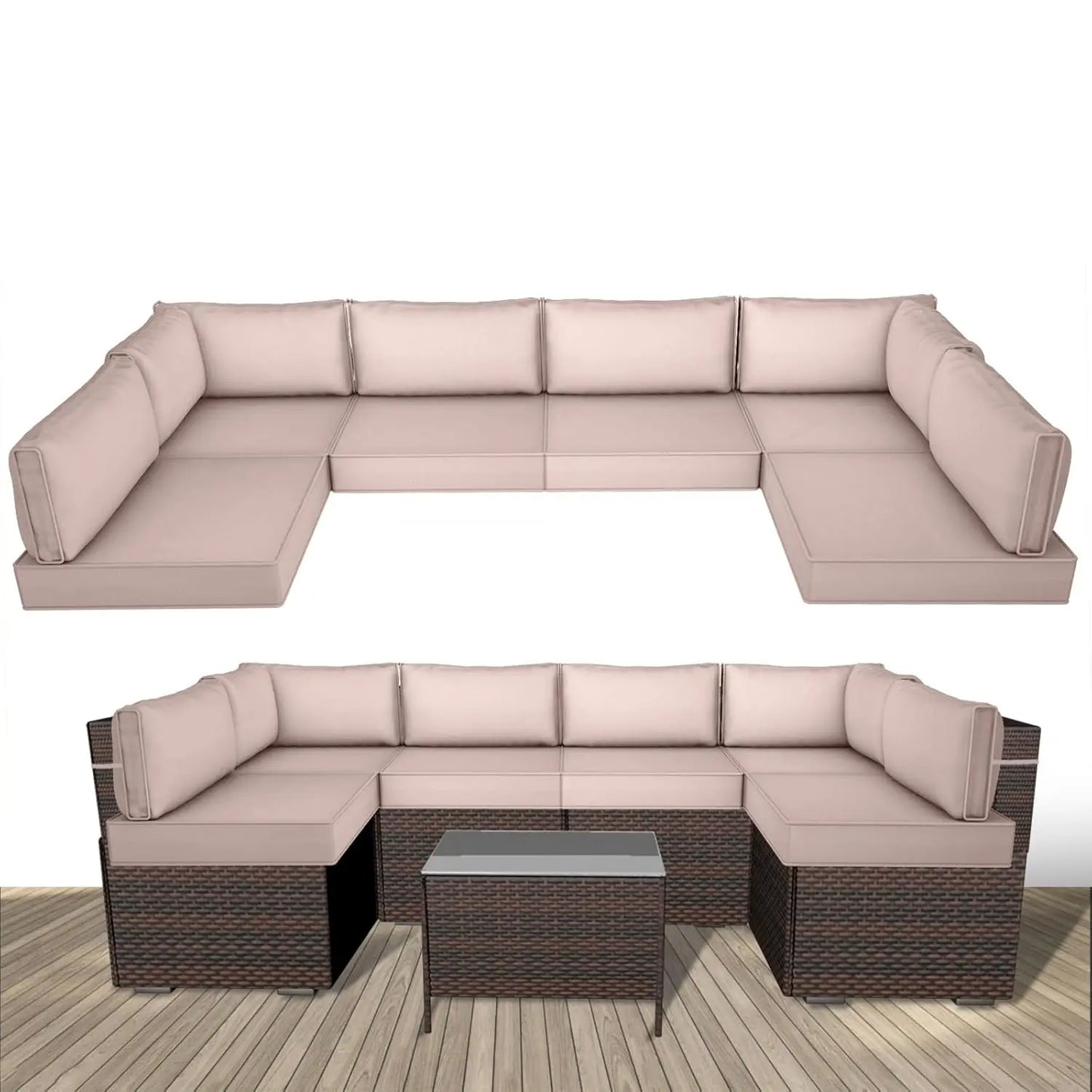 Outdoor Replacement Cushions Patio Furniture Water Resistant Sectional Cushions