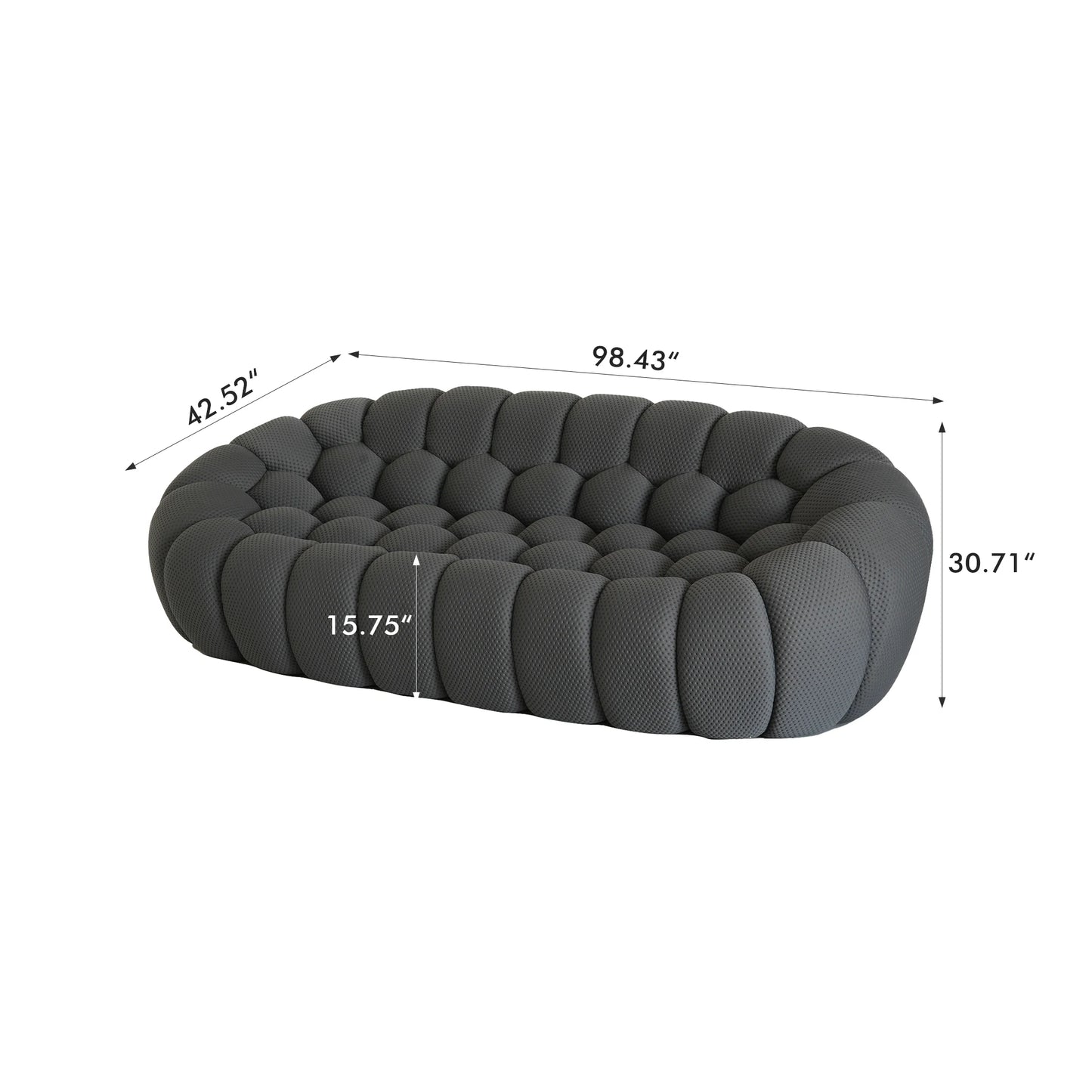 Sdorens Curved Boneless Sofa Modern Living Room Sofa