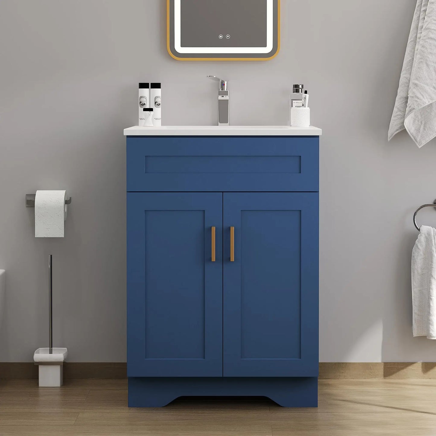 Bathroom Vanity With Sink Modern Wooden Freestanding Cabinet