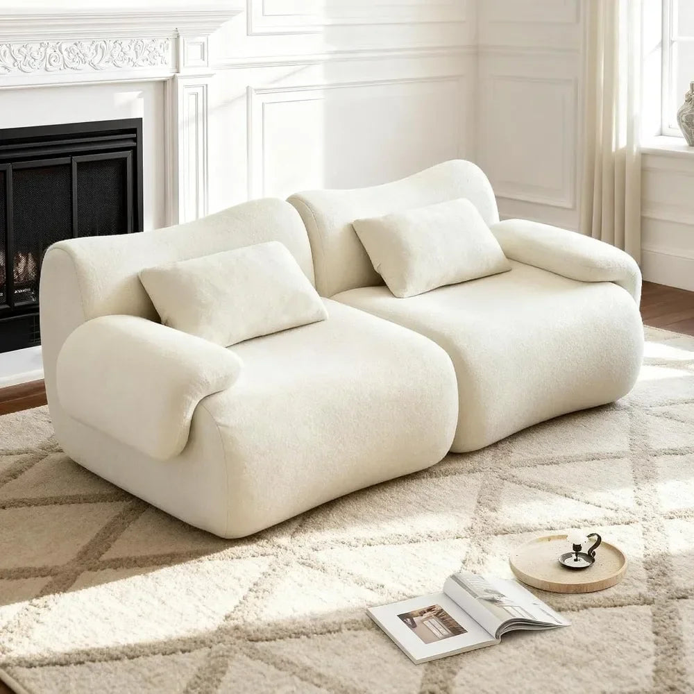 Guangbai Cloud Couch Modular Sectional Sofa with Throw Pillows