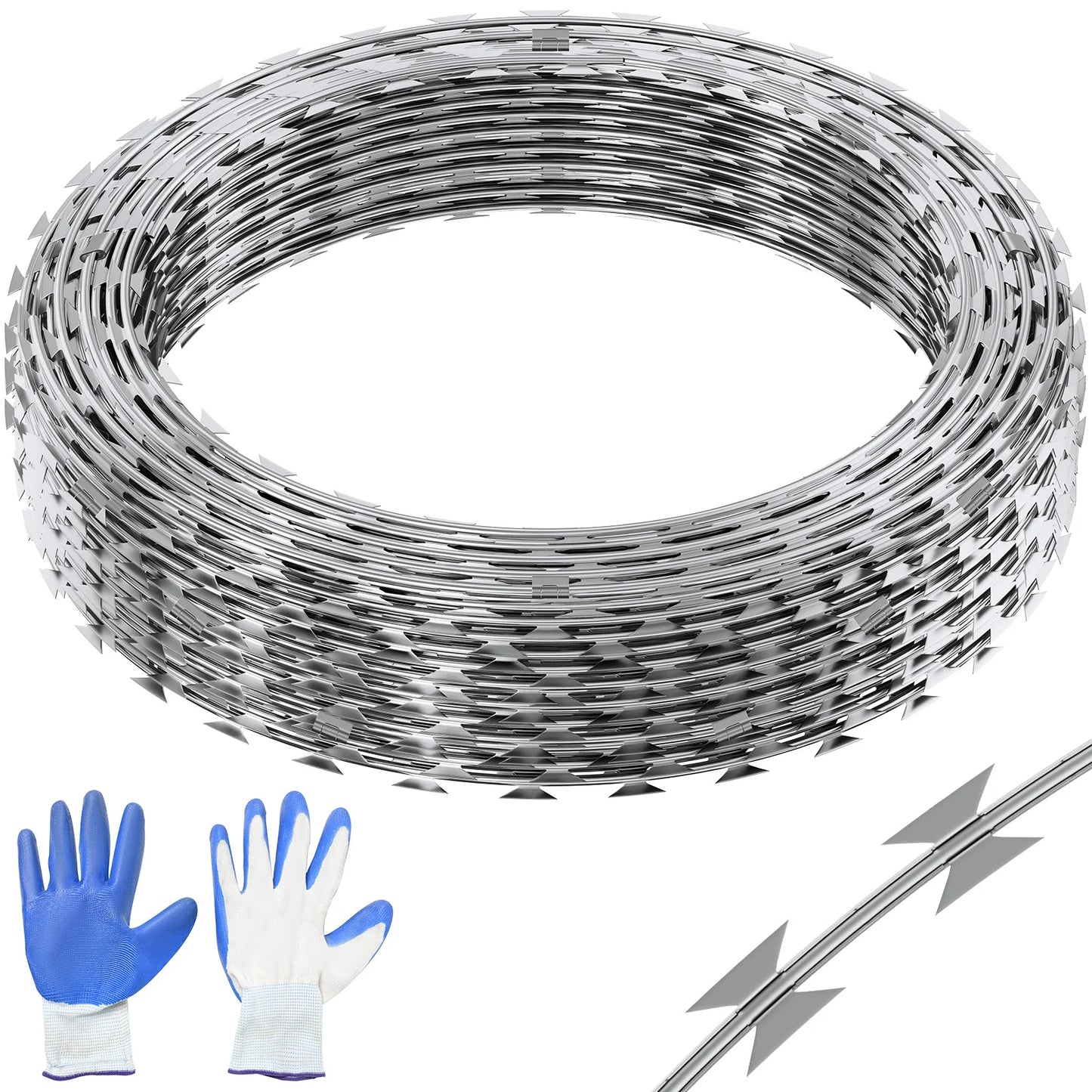 SucceBuy Galvanized Double Spiral Razor Barbed Wire Fence For Garden