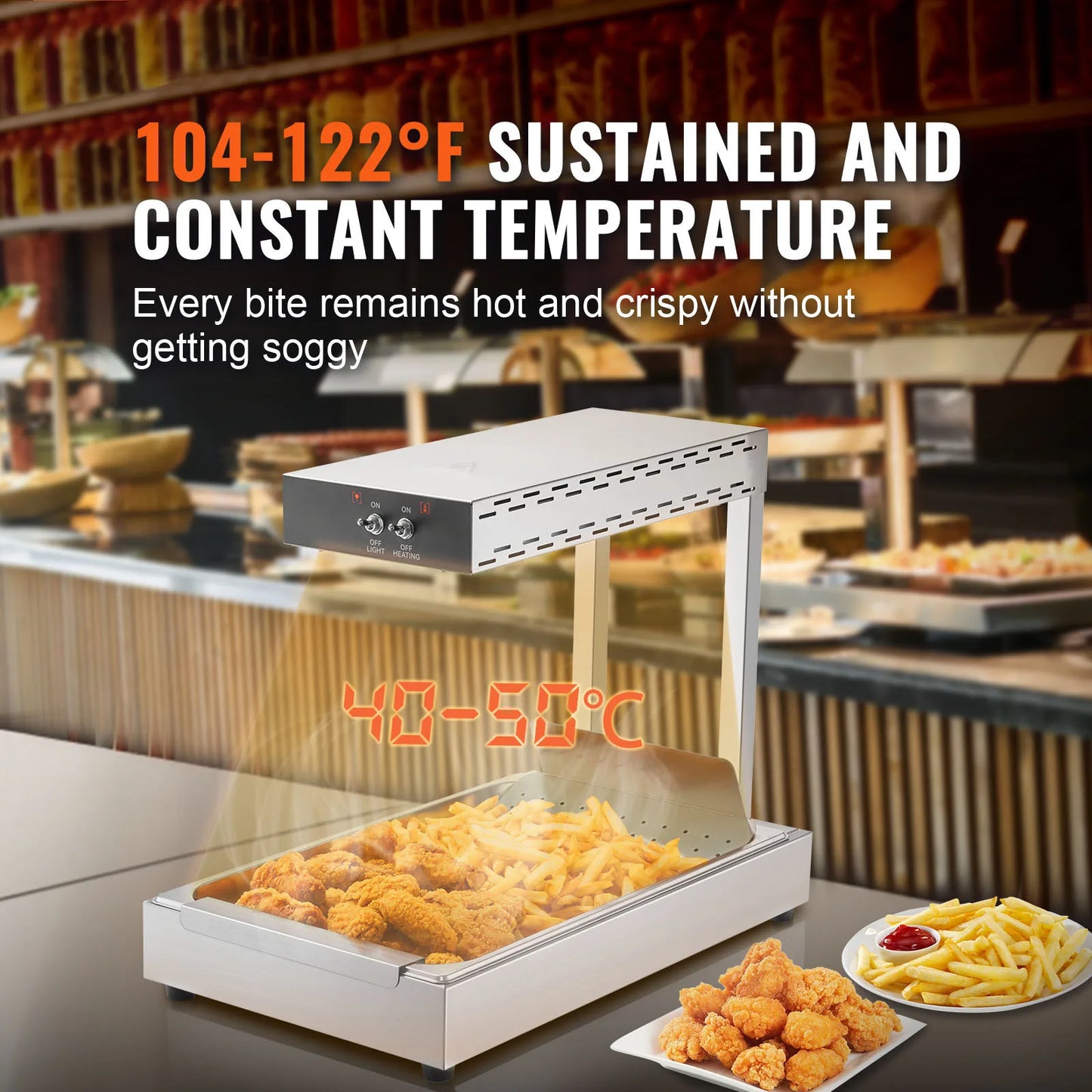 SucceBuy French Fry Warmer 104 To 122 F For Buffets
