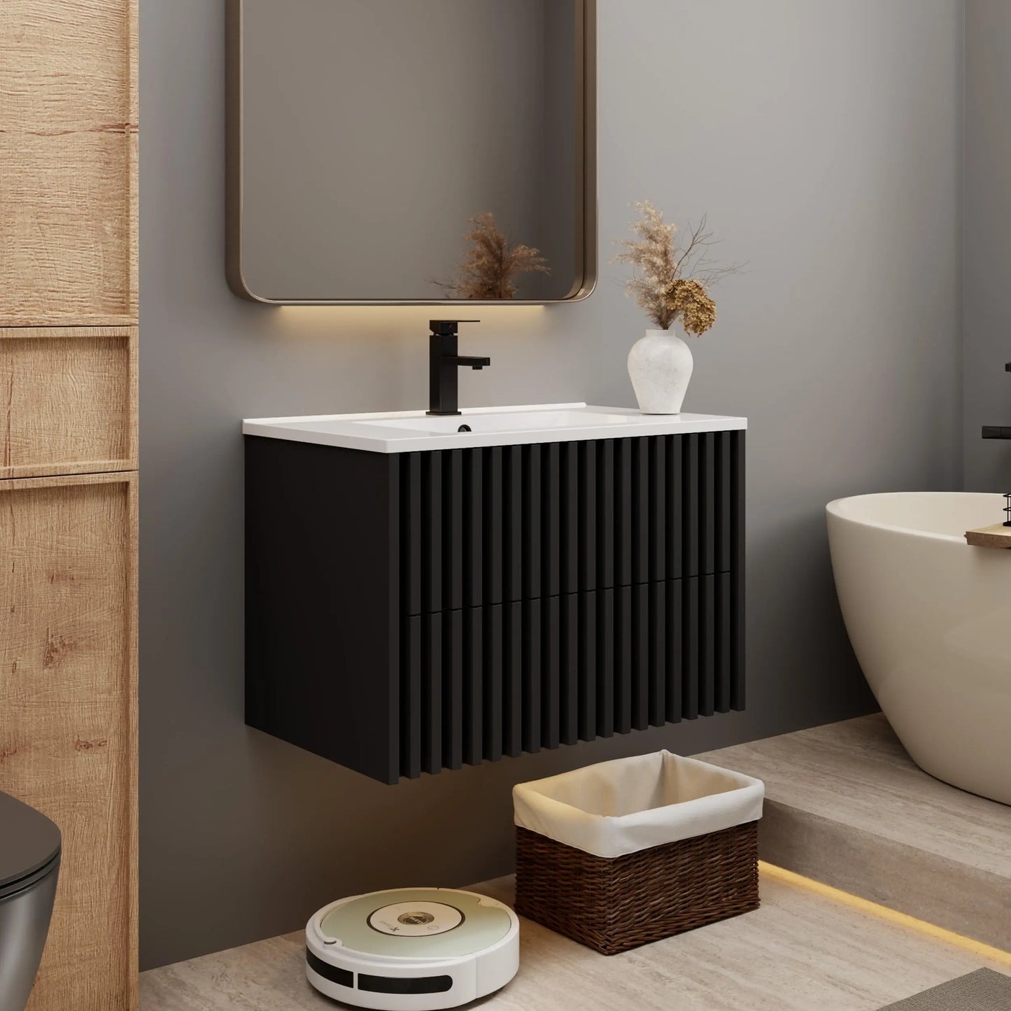 Floating Bathroom Vanity With Undermount Sink Modern Wall Mount Cabinet