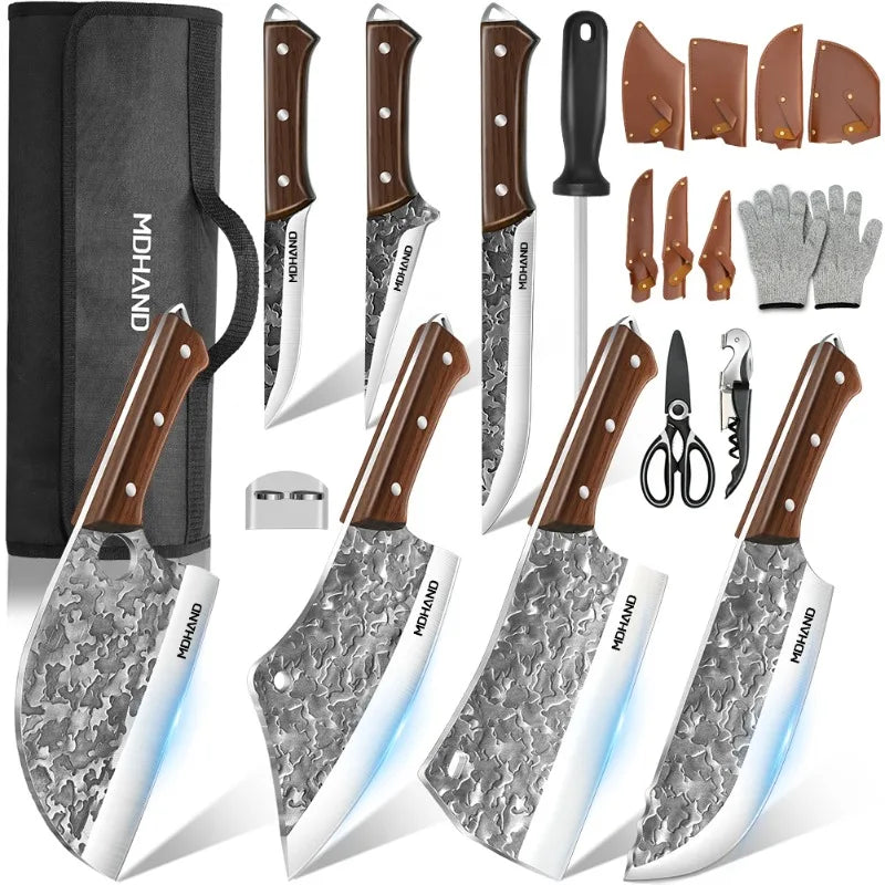 ZENG 14PCS Japanese Chef Knife Set High Carbon Steel Sharp Blade for Meat Slicing Peeling Chopping Cooking Kitchen Knives Set