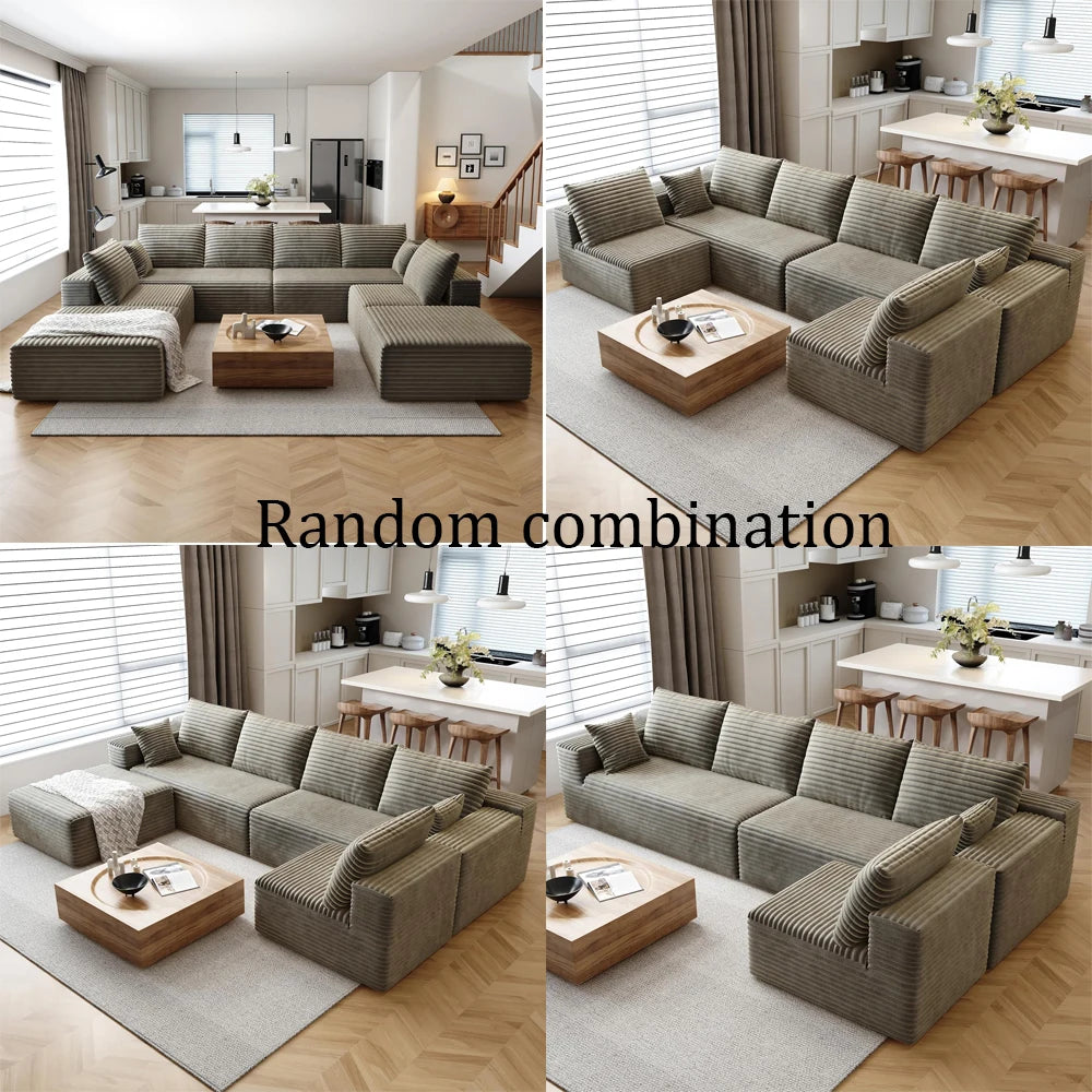 YQXHCN Cloud Modular Sectional Sofa With Ottoman Comfort U Shaped