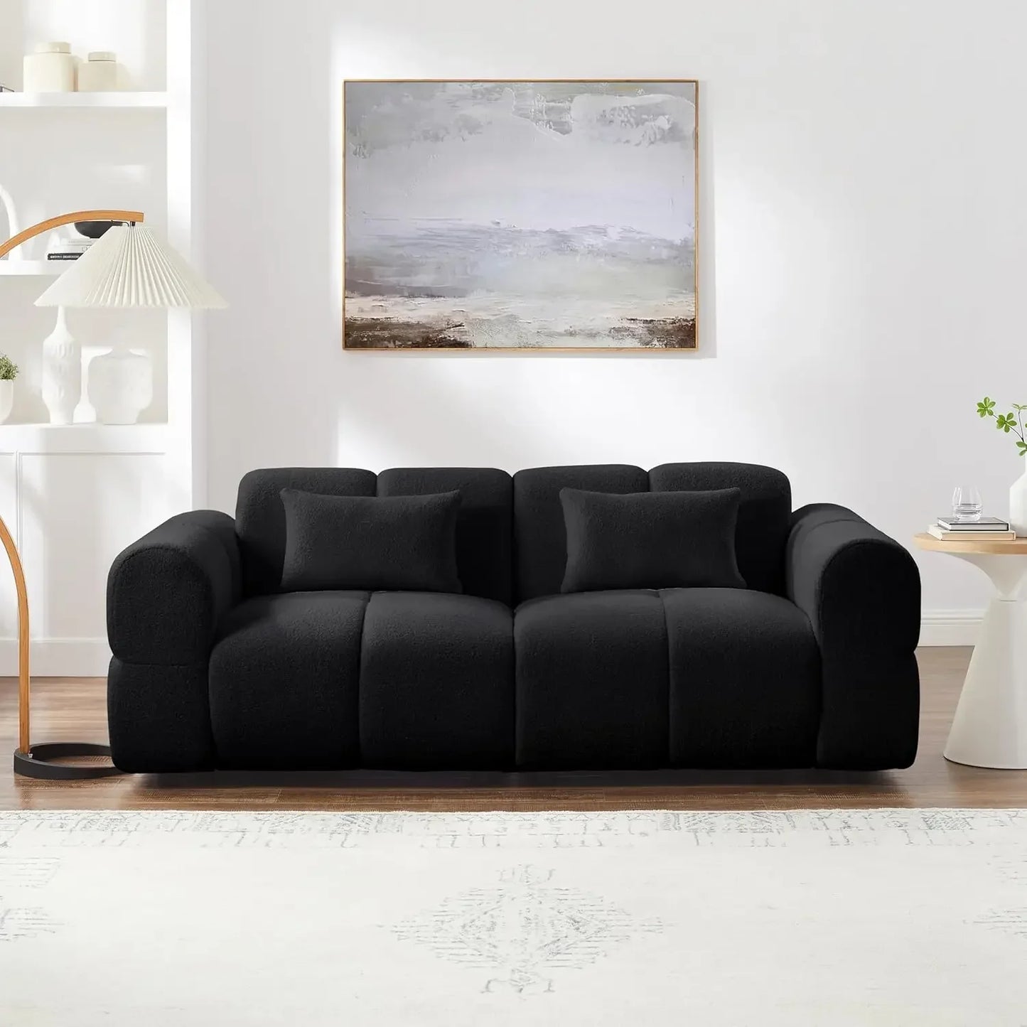 Guangbai Boucle Sofa Couch Modern Deep Seat for Living Room