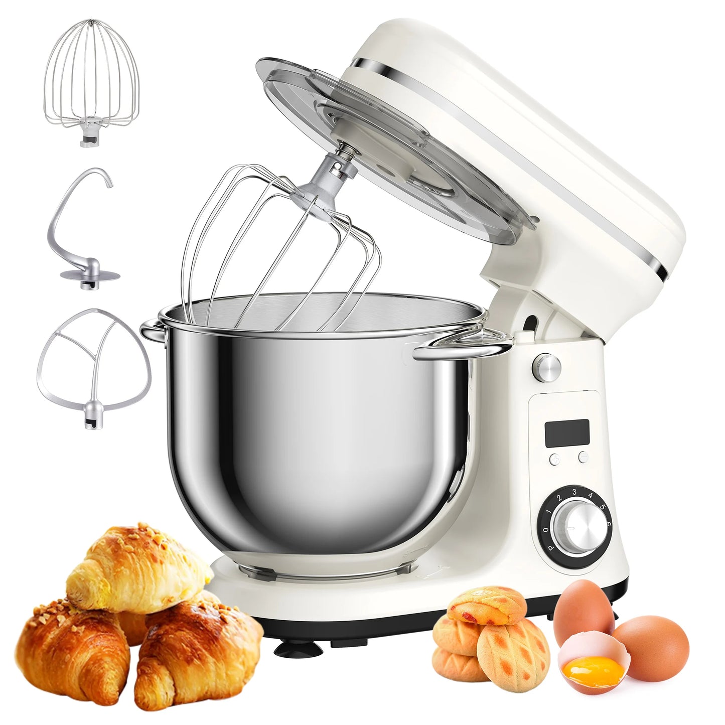 Biolomix 1200W 6 Speed Stand Mixer with 6L Bowl Tilt Head