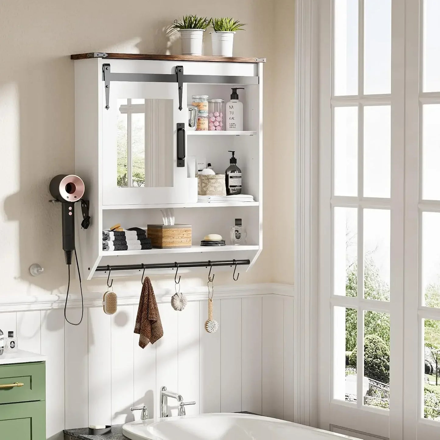 Bathroom Medicine Cabinet With Mirror Wall Mounted Vanity Shelves