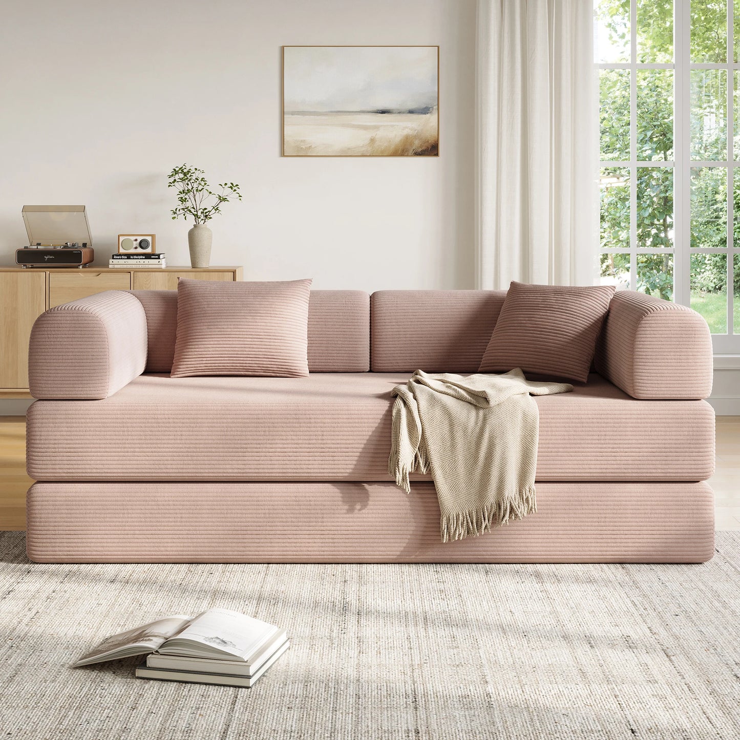 THOLASIS Convertible Floor Sofa Bed 5 in 1 Modular Sofa