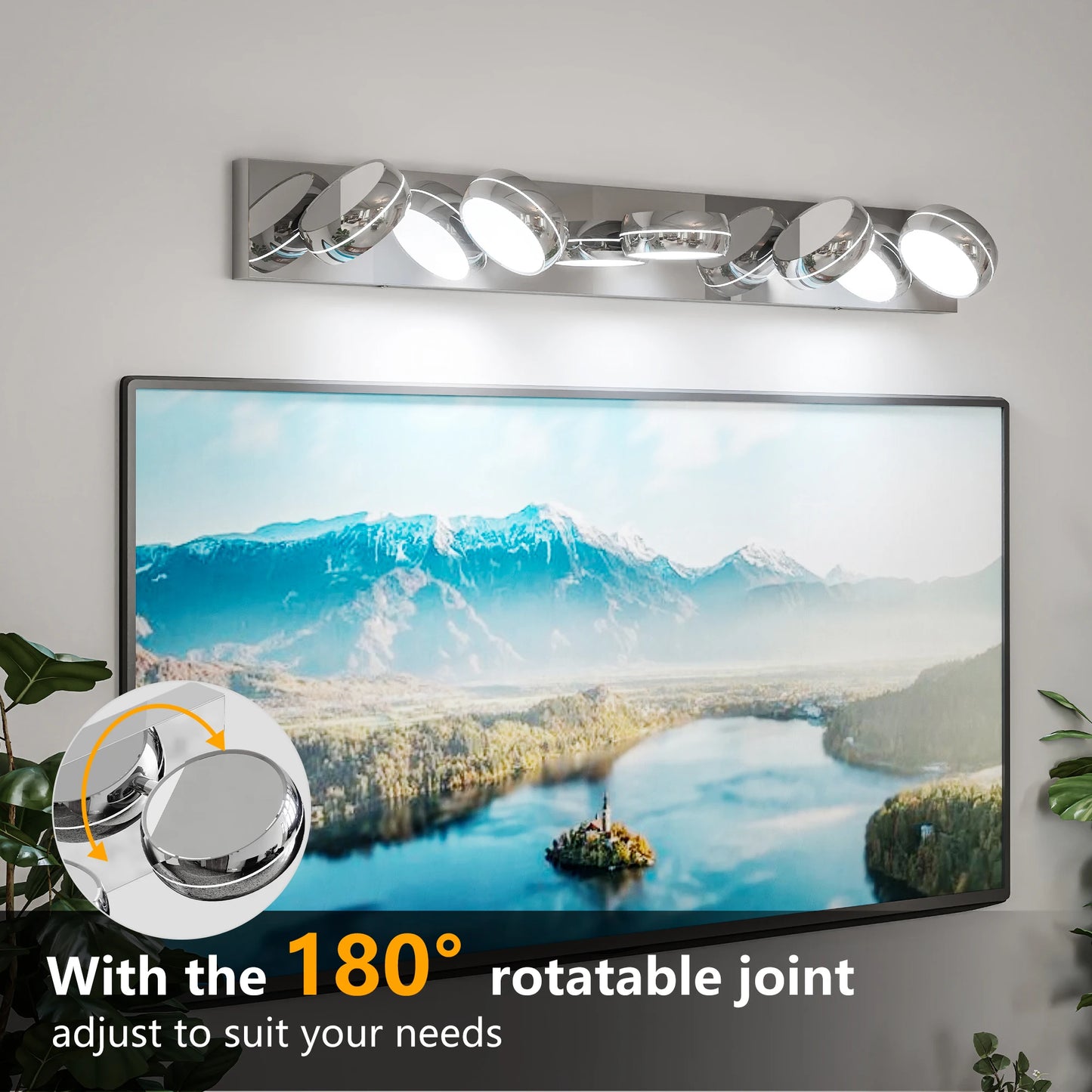 ARLGSITE LED Bathroom Vanity Light Fixture Over Mirror Dimmable 3 To 6 Light