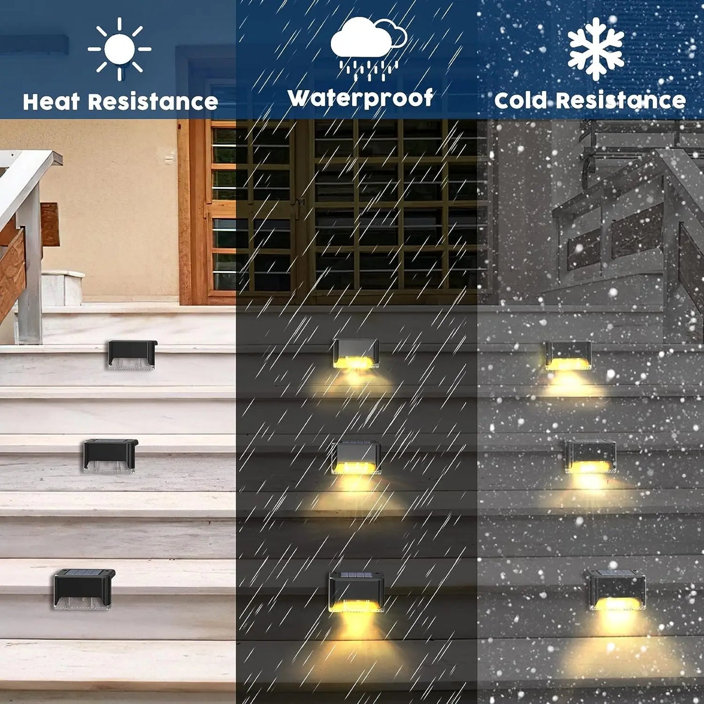 SZRSTH 16Pack Outdoor Solar Deck Lights LED Path Stair Lamps