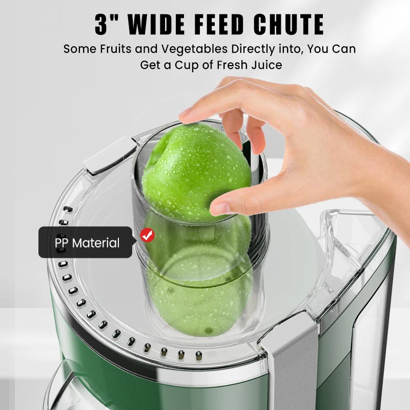 Sejoy 500W Compact Fruit Juicer With Wide Mouth Feed Chute