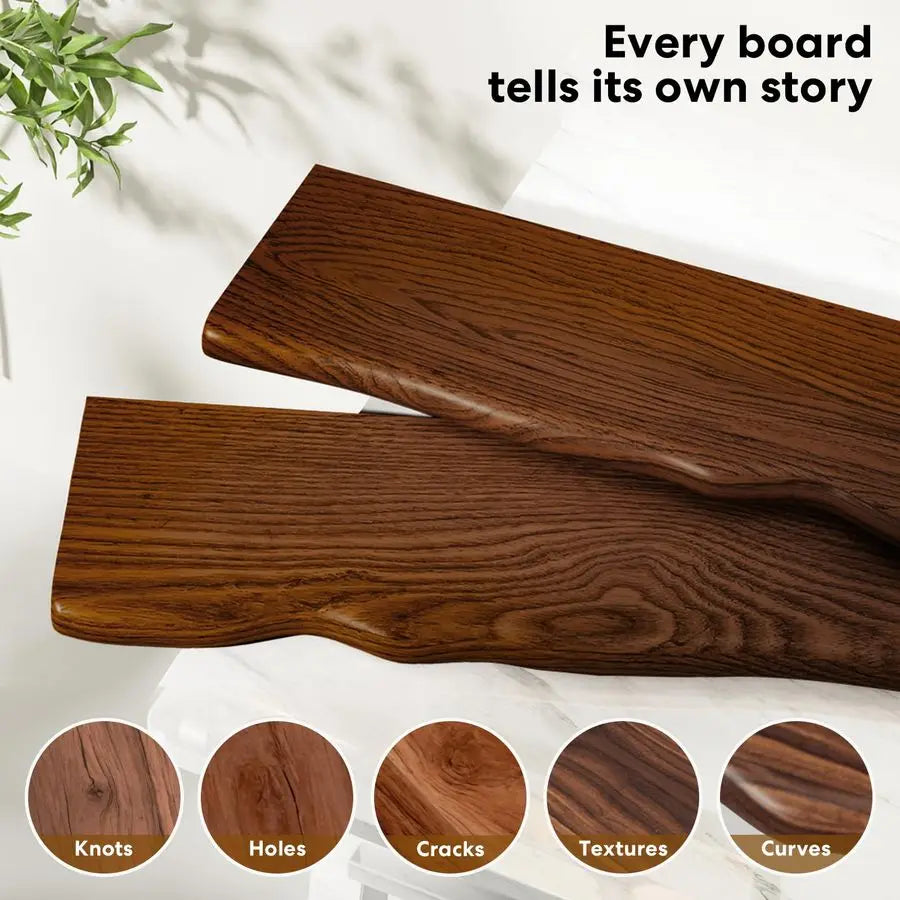 XMSJ Rustic Farmhouse Floating Wall Shelf Live Edge Pine
