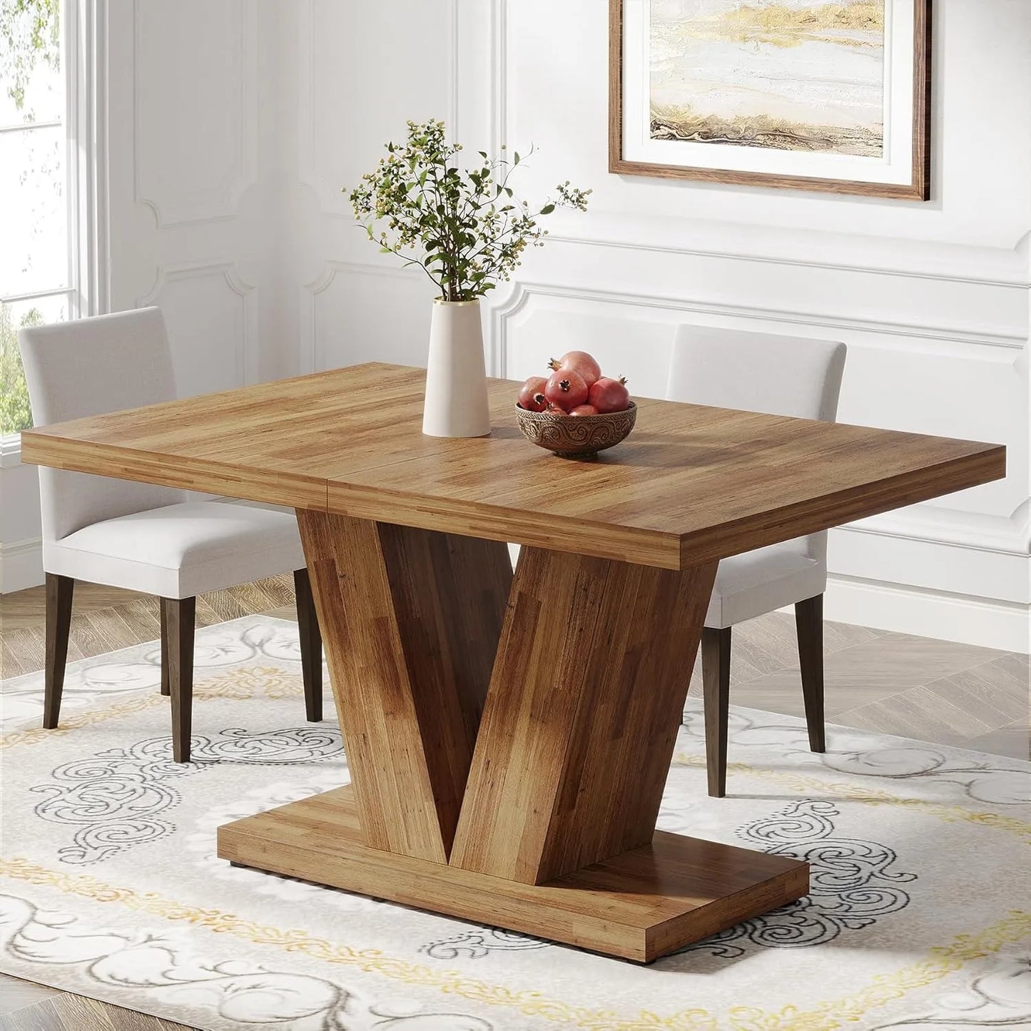 Little Tree Farmhouse Dining Table For Four With Pedestal